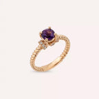 Twine 1.00 CT Amethyst and Diamond Rose Gold Ring