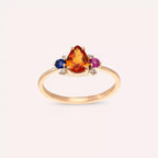 Dew 1.01 CT Multicolor Sapphire and Diamond Rose Gold Ring