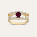 1.01 CT Ruby and Diamond Yellow Gold Ring