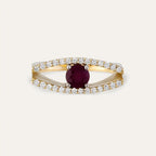 1.01 CT Ruby and Diamond Yellow Gold Ring