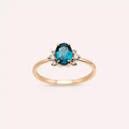 Navy 1.02 CT London Blue Topaz and Diamond Rose Gold Ring