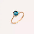 Navy 1.02 CT London Blue Topaz and Diamond Rose Gold Ring