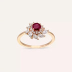1.02 CT Ruby and Diamond Rose Gold Ring