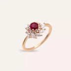 1.02 CT Ruby and Diamond Rose Gold Ring