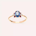 Navy 1.04 CT Multicolor Sapphire, Ruby, and Diamond Rose Gold Ring