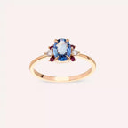 Navy 1.04 CT Multicolor Sapphire, Ruby, and Diamond Rose Gold Ring
