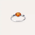 Fiver 1.06 CT Multicolor Sapphire and Diamond White Gold Ring