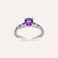 1.07 CT Amethyst and Diamond White Gold Ring