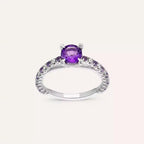 1.07 CT Amethyst and Diamond White Gold Ring