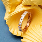 1.07 CT Baguette Diamond Full Eternity Ring in Rose Gold