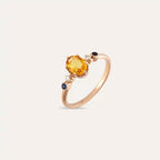 Fiver 1.07 CT Multicolor Sapphire and Diamond Rose Gold Ring