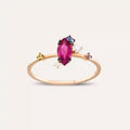 Arist 1.07 CT Ruby and Multicolor Sapphire Rose Gold Ring