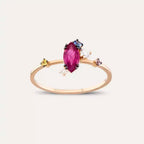 Arist 1.07 CT Ruby and Multicolor Sapphire Rose Gold Ring