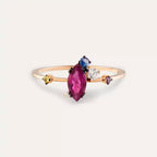Arist 1.07 CT Ruby and Multicolor Sapphire Rose Gold Ring