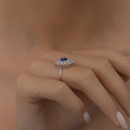 1,07 Karat Pırlantalı Safir Yüzük