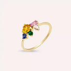 Cosmo 1.08 CT Diamond, Multicolor Sapphire and Brown Diamond Ring