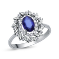 1,08 Karat Pırlantalı Safir Yüzük