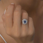 1,08 Karat Pırlantalı Safir Yüzük