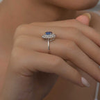 1,08 Karat Pırlantalı Safir Yüzük