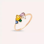 Cosmo 1.09 CT Multicolor Sapphire, Diamond and Emerald Ring