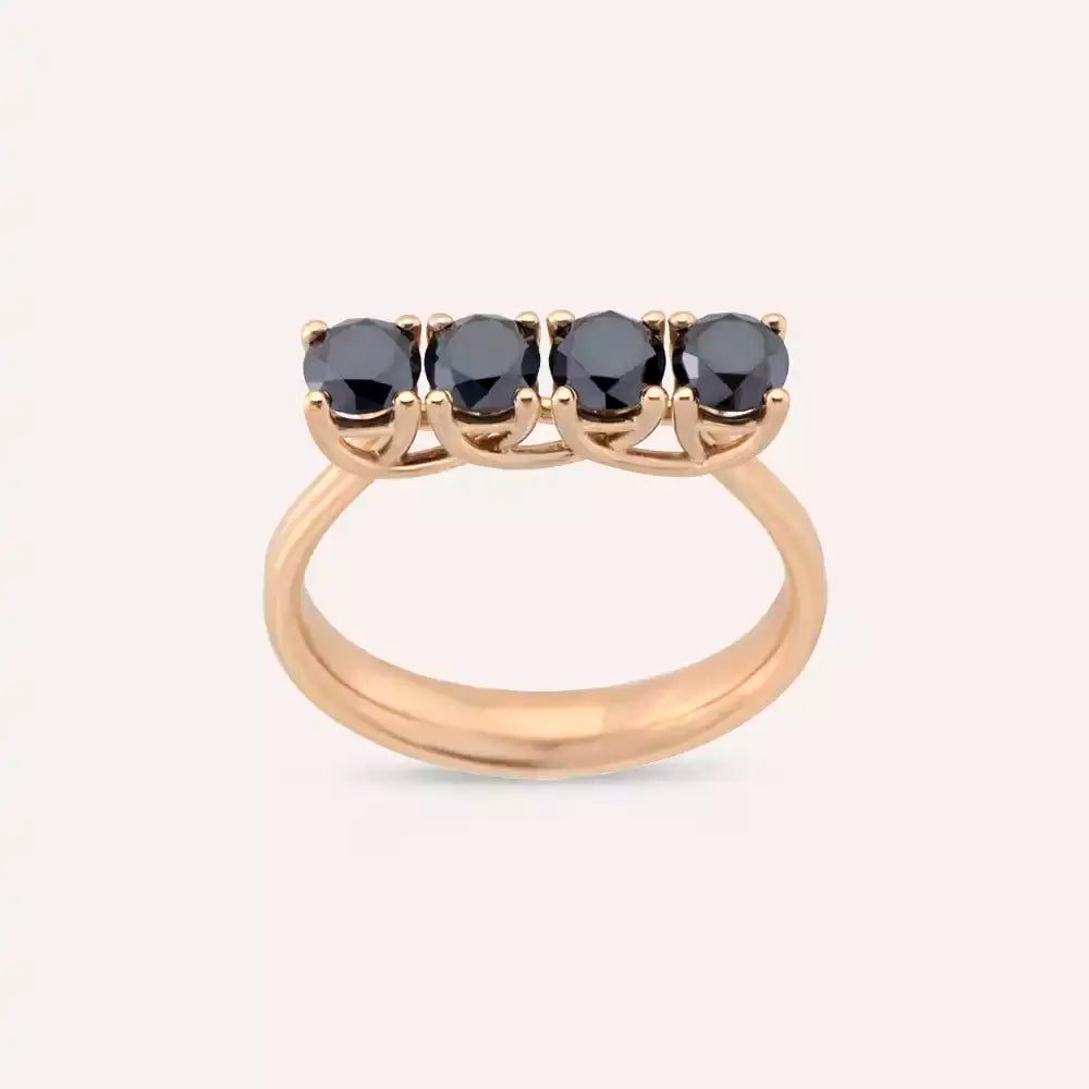 Regia 1.10 CT Black Diamond Rose Gold Ring