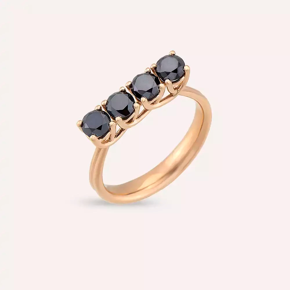 Regia 1.10 CT Black Diamond Rose Gold Ring