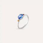 Swing 1.13 CT Multi-color Sapphire White Gold Ring