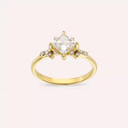 Talia 1.13 CT Princess Cut Diamond Yellow Gold Ring