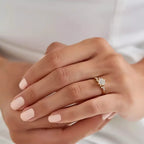 Talia 1.13 CT Princess Cut Diamond Yellow Gold Ring