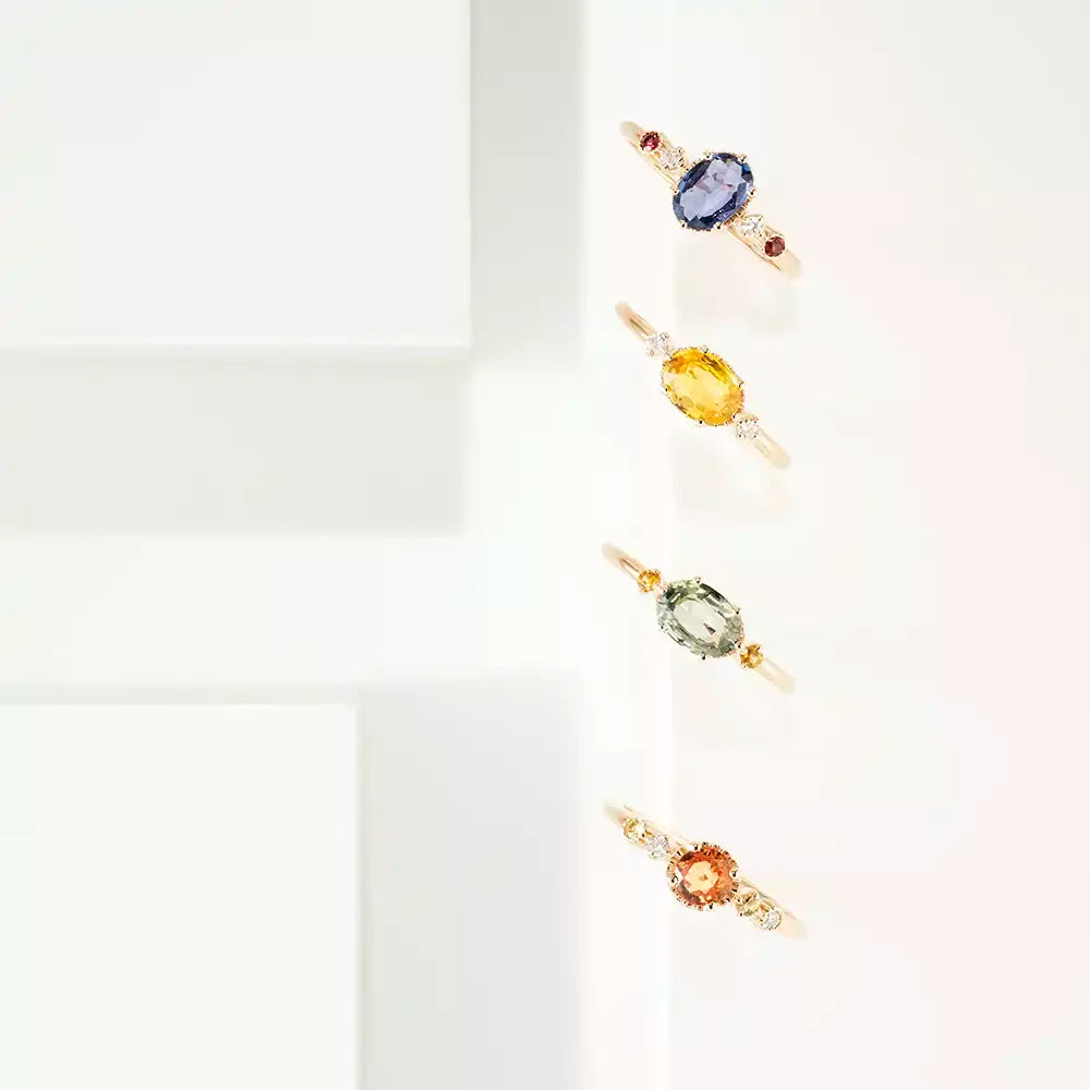 Swing 1.13 CT Yellow Sapphire and Diamond Rose Gold Ring
