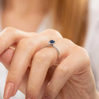 1,14 Karat Pırlantalı Safir Yüzük