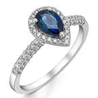 1,14 Karat Pırlantalı Safir Yüzük