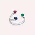 1.15 CT Diamond and Gemstone White Gold Ring