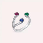 1.15 CT Diamond and Gemstone White Gold Ring