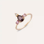 1.16 CT Multicolor Sapphire and Diamond Rose Gold Ring
