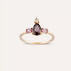 1.16 CT Multicolor Sapphire and Diamond Rose Gold Ring
