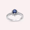 1.17 CT Sapphire and Diamond White Gold Ring