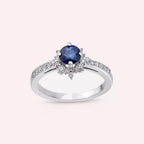 1.17 CT Sapphire and Diamond White Gold Ring