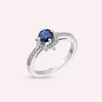 1.17 CT Sapphire and Diamond White Gold Ring