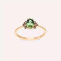 Navy 1.19 CT Green Sapphire and Brown Diamond Rose Gold Ring