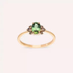 Navy 1.19 CT Green Sapphire and Brown Diamond Rose Gold Ring