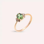 Navy 1.19 CT Green Sapphire and Brown Diamond Rose Gold Ring
