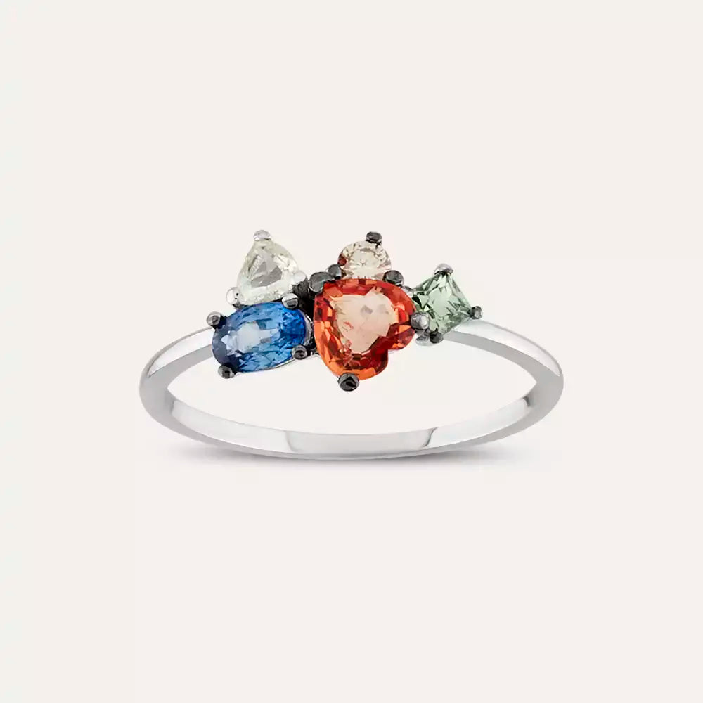Cosmo 1.19 CT Multicolor Sapphire, Diamond and Brilliant-Cut Diamond Ring