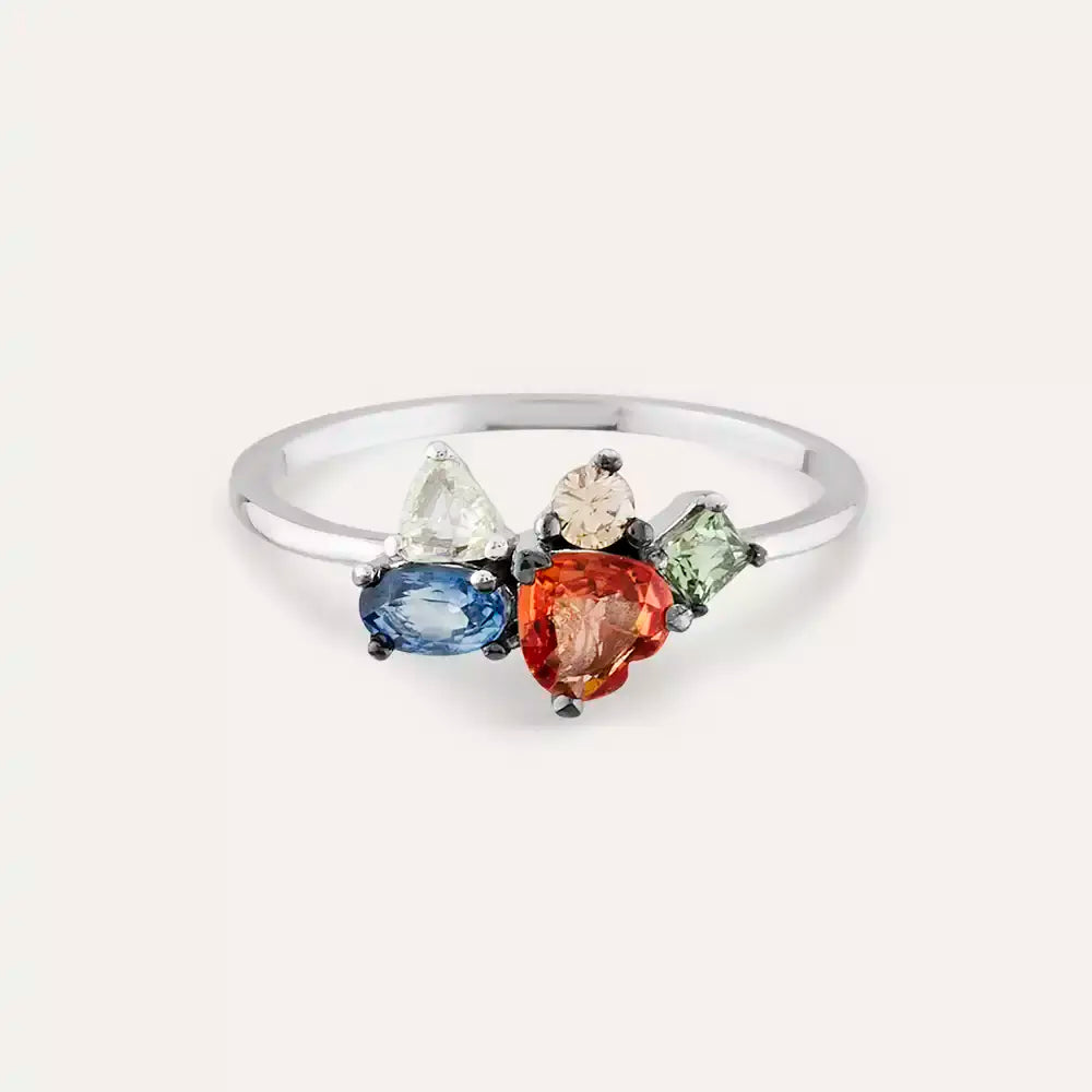 Cosmo 1.19 CT Multicolor Sapphire, Diamond and Brilliant-Cut Diamond Ring