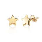 14K Gold Rose Screw-Back Star Earrings