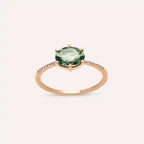 1.21 CT Green Sapphire and Diamond Rose Gold Ring