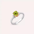 Twine 1.22 CT Peridot and Diamond White Gold Ring