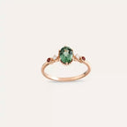 Fiver 1.26 CT Multi-Color Sapphire and Diamond Rose Gold Ring