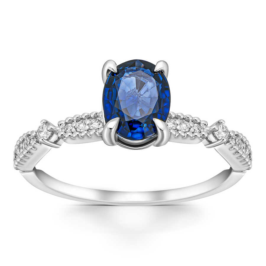 1,26 Karat Pırlantalı Safir Yüzük