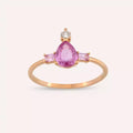 1.26 Carat Diamond and Pink Sapphire Rose Gold Ring
